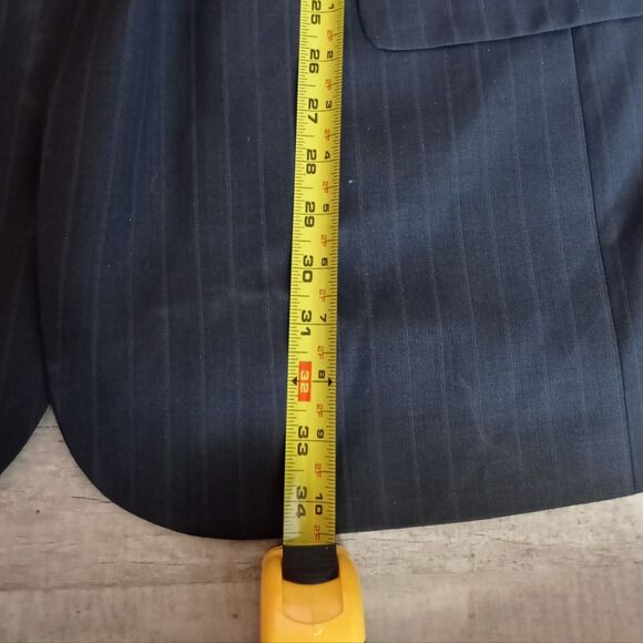 Galante Uomo Super 120s Wool 3 Button Blazer Size 58 Striped Grey Office - Picture 4 of 9